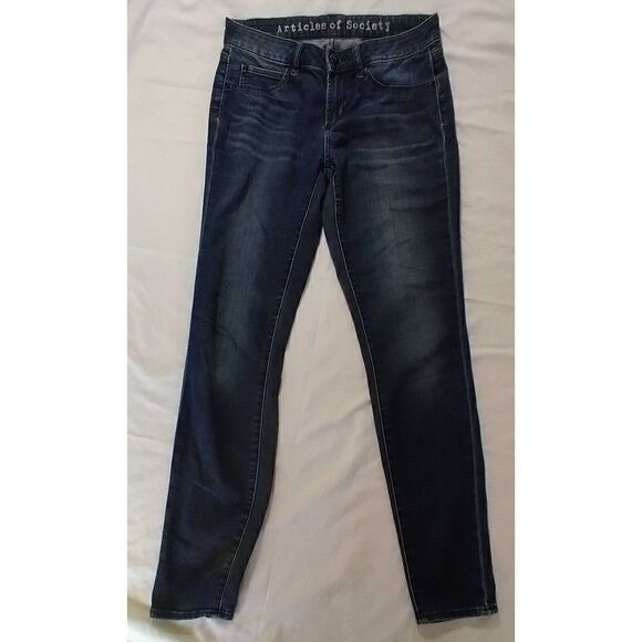 Articles of Society Women's Size 26 Cotton Blend Skinny Jeans Dark Wash - Picture 1 of 7